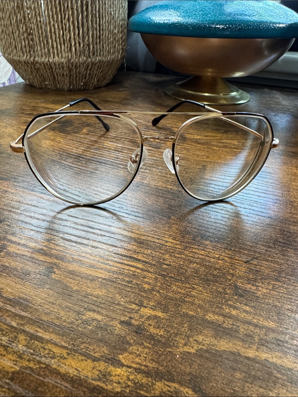 Gold and brown aviator frames, ready for your new prescription